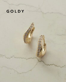 GOLDY ゴールディ キュービック ジルコニア カービー フープ ワンタッチ ピアス 1250605【メール便可】