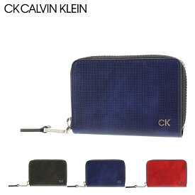 【全品10倍｜期間限定】シーケー カルバンクライン 財布 小銭入れ ラウンドファスナー レター メンズ 818621 CK CALVIN KLEIN｜コインケース パスケース 牛革 本革 レザー[春財布][即日発送]