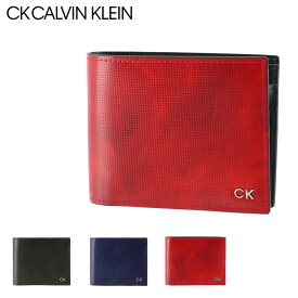 シーケー カルバンクライン 二つ折り財布 レター メンズ 818624 CK CALVIN KLEIN 牛革 本革 レザー 折りたたみ 小銭入れ 二つ折り メンズ財布 カード カード収納 コンパクト スリム 薄型 薄い[即日発送]