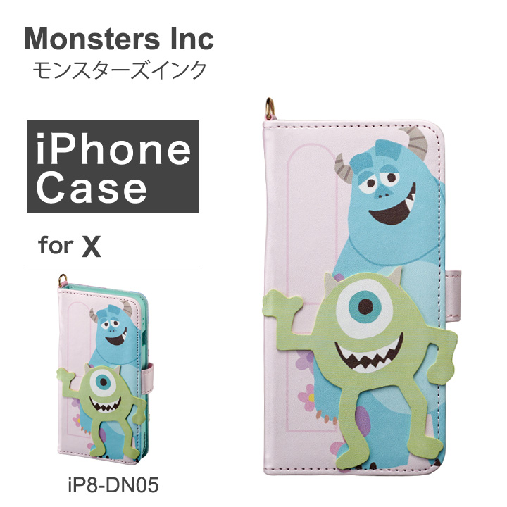 3980円以上購入で送料無料 モンスターズインク Monsters Inc Iphonex ケース ダイカット サリー 評判 マイク スマホケース Po10 Bef カード収納 ミラー付 Ip8 Dn05 ディズニー 手帳型 アイフォン