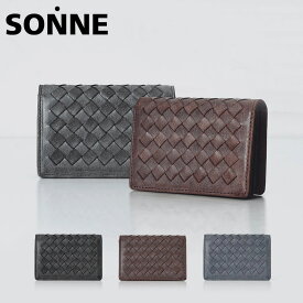 【全品10倍｜6/11 2時迄】ゾンネ 名刺入れ メンズ SOM007 SONNE カードケース 牛革 本革 レザー 当社限定 別注モデル 定期入れ ビジネス 二つ折り カード入れ 名刺ケース カード収納[PO10][楽天スーパーSALE]