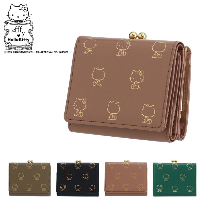 楽天市場 エフィー ハローキティコラボ 三つ折り財布 ガマ口 レディース Hke1 02 Efffy Hello Kitty 牛革 日本製 0112ef 即日発送 サックスバー 財布バッグ専門店