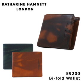 キャサリンハムネット 二つ折り財布 メンズ フルーイド 490-59200 本革 レザー KATHARINE HAMNETT ブランド専用BOX付き [DL10]