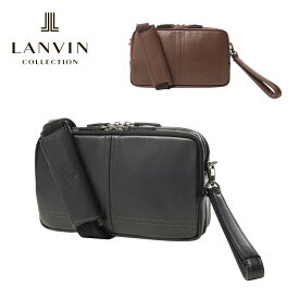 ランバンコレクション セカンドバッグ メンズ 日本製 サントル 286204 LANVIN COLLECTION ショルダーバッグ ベルトループ付き 本革 レザー[DL10]