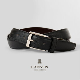 ランバンコレクション ベルト 当社限定 別注 牛革 日本製 メンズ ピンタイプ JLMBD002 LANVIN COLLECTION ビジネス ブラック メンズベルト プレゼント ギフト[PO10]