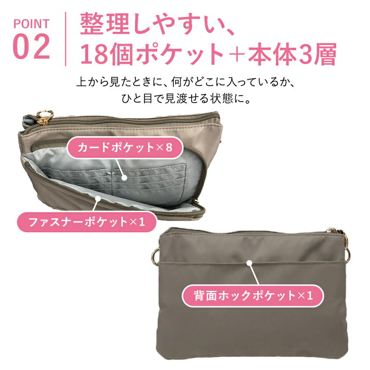 楽天市場】スッキリ収納！ 西口理恵子さん監修 多機能3層ショルダー  