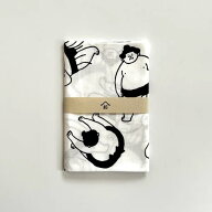 てぬぐい おはぎやま にちじょう 手ぬぐい 力士 お相撲さん すもう 綿100％ モノトーン かわいい おしゃ…