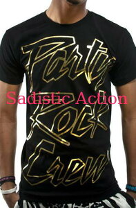 �y���[�zParty Rock Clothing Party Rock Crew Outline Tees BK/GL �yParty Rock Clothing�z�yPR-MT-Party Rock Crew Outline Tee-BK/GL�z