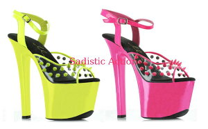�y���[�zEllie Shose 7 Heel Neon Platform Blacklight Reactive Spikes �yEllie Shoes(�u�[�c�A�T���_���A�V���[�Y)�z�yELL-SAN-711-SOLAR�z