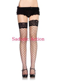 【即納】Leg Avenue Fence net thigh highs with lace top 【Leg Avenue　（ストッキング、ランジェリー、衣装、コスチューム、小物）】【LEG-HO-9037】