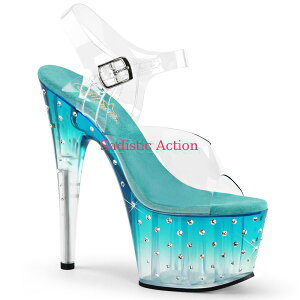 y[zPLEASER Ankle Strap Sandal Featuring Multi-size Rhinestones Studded on the Outer Side of the Tinted yPleaser@(u[cAT_AV[YjzyRX`[ANZT[zyT_zyPL-SAN-STARDUST-708T-T