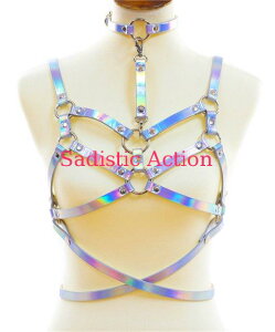 y[zFUNK PLUS HOLOGRAPHIC DOUBLE STRAP BRA HARNESS WITH CHOKER&BELT 4PC SET. ytFeBbVE{e[WzyxgEn[lXzyFUNK PLUS(U[ANZT[AU[}XNAn[lXA|Xnb