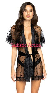 �y���[�zROMA Chic Polka Dot Robe with Eyelash Lace Detail �yROMA�@�i�_���X�E�F�A�A�ߑ��A�R�X�`���[���A�����j�z�yRM-LI-LI341�z