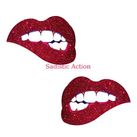 【即納】NIPZTIX Freaking Awesome Bite Me Red Glitter Lip Pasties 【ペイスティ・ニップレス】【ニップレス・ペイスティ】【Neva Nude（ニップレス、ペイスティ）】【NIP-FA-BTE-NS】