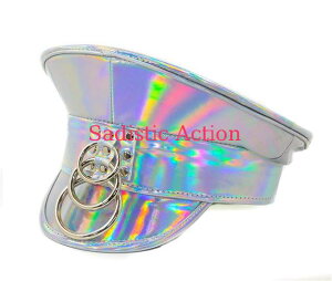 �y���[�zFUNK PLUS HOLOGRAPHIC VINYL POLICE HAT WITH 3RING �y�n���E�B���R�X�`���[���z�y�R�X�`���[���A�N�Z�T���[�z�y�n�b�g�A�X�q�z�yFUNK PLUS(���U�[�A�N�Z�T���[�A���U�[�}�X�N�A�n�[�l�X�A�|���X