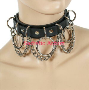 �y���[�zFUNK PLUS GENUINE LEATHER 3RING HANGING CHAIN CHOKER �yFUNK PLUS(���U�[�A�N�Z�T���[�A���U�[�}�X�N�A�n�[�l�X�A�|���X�n�b�g���j�z�y�`���[�J�[�E�l�b�N���X�z�yFP-CK-FC625�z