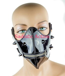 y[zFUNK PLUS PATENT LEATHER HALF MASK WITH ZIPPER. 2 ELASTIC STRAP ON BACK TO HOLD THE MASK IN PLACE. yRX`[ANZT[zy}XNAʁAwbhs[XzyFUNK PLUS(U[ANZT[AU[}X