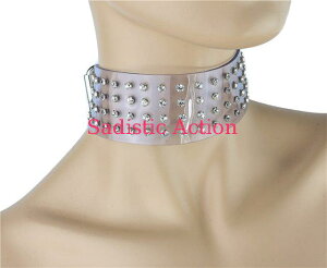 �y���[�zFUNK PLUS Choker with 4ROW Rhinestone on Vinyl �yFUNK PLUS(���U�[�A�N�Z�T���[�A���U�[�}�X�N�A�n�[�l�X�A�|���X�n�b�g���j�z�y�`���[�J�[�E�l�b�N���X�z�yFP-CK250CLR-CLR �z