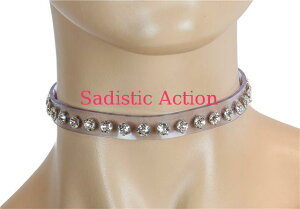 �y���[�zFUNK PLUS 1/2 Wide Choker with Rhinestone on Vinyl �yFUNK PLUS(���U�[�A�N�Z�T���[�A���U�[�}�X�N�A�n�[�l�X�A�|���X�n�b�g���j�z�y�`���[�J�[�E�l�b�N���X�z�yFP-CK-CK247CLR-CLR/CLR�z