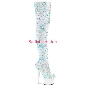 y[zPleaser Platform Stretch Sequin Thigh High Boot yPleaser@(u[cAT_AV[Yjzyu[czyPL-BO-ADO3020/WSQ/Mz