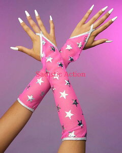�y���[�zROMA Mesh with Stars Print Elbow Length Gloves �yROMA�@�i�_���X�E�F�A�A�ߑ��A�R�X�`���[���A�����j�z�y�O���[�u�E�A�[���E�H�[�}�[�z�yRM-DW-6163-H.PI�z