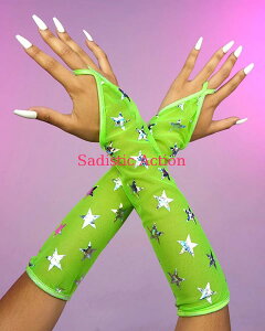 �y���[�zROMA Mesh with Stars Print Elbow Length Gloves �yROMA�@�i�_���X�E�F�A�A�ߑ��A�R�X�`���[���A�����j�z�y�O���[�u�E�A�[���E�H�[�}�[�z�yRM-DW-6080-N.GRN�z