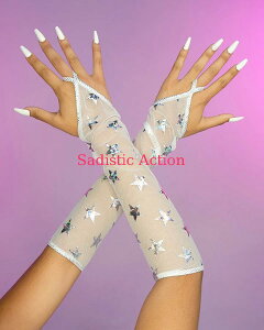 �y���[�zROMA Mesh with Stars Print Elbow Length Gloves �yROMA�@�i�_���X�E�F�A�A�ߑ��A�R�X�`���[���A�����j�z�y�O���[�u�E�A�[���E�H�[�}�[�z�yRM-DW-6163-H.PI�z
