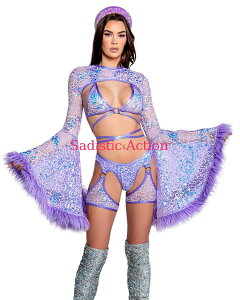 �y���[�zJ.Valentine Faux Fur Trimmed Bell Sleeve Shrug �yJ Valentine(�_���X�E�F�A�A�ߑ��A�R�X�`���[���A����)�z�y�g�b�v�X�z�yJV-DW-FR103-LV�z