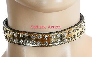 �y���[�zFUNK PLUS Choker with 2ROW Rhinestone on Patent �yFUNK PLUS(���U�[�A�N�Z�T���[�A���U�[�}�X�N�A�n�[�l�X�A�|���X�n�b�g���j�z�y�`���[�J�[�E�l�b�N���X�z�yFP-CK248P.GL�z