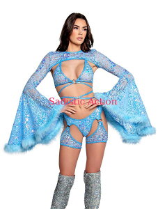 �y���[�zJ.Valentine Faux Fur Trimmed Bell Sleeve Shrug �yJ Valentine(�_���X�E�F�A�A�ߑ��A�R�X�`���[���A����)�z�y�g�b�v�X�z�yJV-DW-FR103-P.BL�z