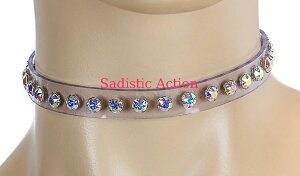 �y���[�zFUNK PLUS 1/2 Wide Choker with Rhinestone on Vinyl �yFUNK PLUS(���U�[�A�N�Z�T���[�A���U�[�}�X�N�A�n�[�l�X�A�|���X�n�b�g���j�z�y�`���[�J�[�E�l�b�N���X�z�yFP-CK-CK247CLR/AUR�z