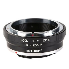 K&F Concept マウントアダプター (キヤノンFDマウントレンズをキヤノンEF-Mマウントボディに取付け）KF-FDEM 絞りリング付き