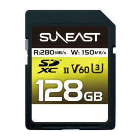 【ネコポス便配送送料無料】SUNEAST (サンイースト) SDXCカード 128GB UHS-II V60 最大280MB/s U3 4K UHD ULTIMATE PRO [SE-SDU2128GB280]