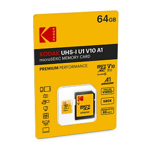 �y�l�R�|�X�֔z�����i�zKodak (�R�_�b�N) microSD �}�C�N��SD 64GB UHS-I U1 V10 A1 Premium SD�A�_�v�^�[�t�� EKMSDM64GHC10K