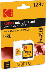 �y�l�R�|�X�֔z�����i�zKodak (�R�_�b�N) microSD �}�C�N��SD 128GB UHS-I U1 V10 A1 Premium SD�A�_�v�^�[�t�� EKMSDM128GXC10K