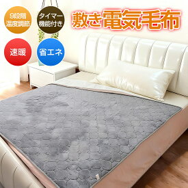 電気毛布 敷き【速暖タイプ】温度調節機能 タイマー付き 洗える フランネル素材 電気しき毛布 ダブル 省エネ 節電 190×130cm 収納やすい自宅 防寒対策