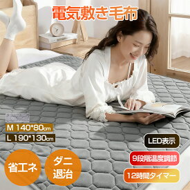 電気毛布 敷き【2025冬新作】9段温度調節 タイマー付き 電気敷き毛布 140*80cm 190*130cm ダニ退治 簡単お手入れ 速暖 敷き電気毛布 電気ブランケット 厚手 シングル ダブル 寒さ対策 省エネ 電源オフ 過熱保護 PSE認証済み