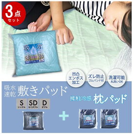 3点セット 敷パッド＋枕パッド 2枚 セット 冷感接触 冷感敷きパッド 枕パッド 冷感 枕カバー シングル セミダブル ダブル ひんやりマットひんやり 敷きパット 通気性 暑さ対策 グッズ 接触冷感 冷感 パット 冷感マット 敷き布団