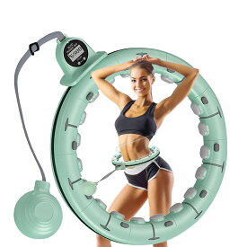 【2025新登場】スマートフラフープ サイズ調節可能（65～110cm）で大人からお子様までご利用可能！カウント機能で目標設定がしやすく、落ちにくい設計で続けやすい。組み立て簡単なダイエットフープ。エクササイズやフィットネスに最適なダイエット器具です。初心者向け