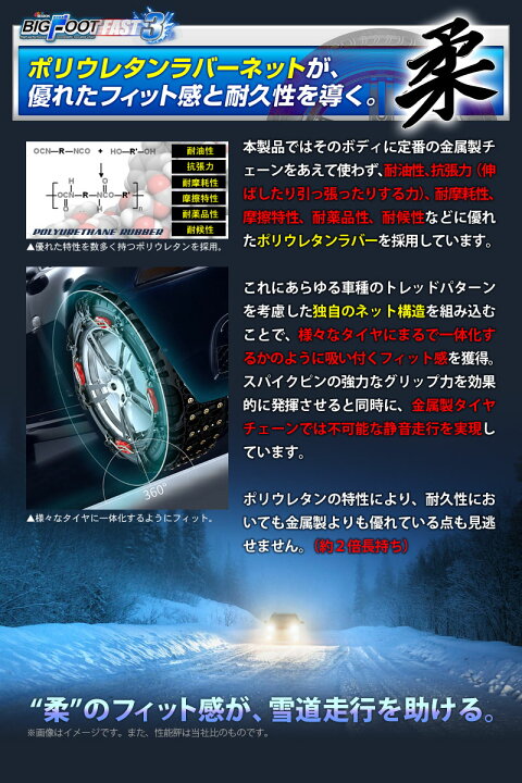 楽天市場】【最大10％OFFクーポン配布中】タイヤチェーン 非金属 簡単 