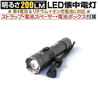 【送料無料】強力LED懐中電灯fl-s034シルバー2200ルーメン