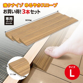 【送料無料】【1、2営業日以内に発送】つまさきやわらかガード　痛くないぞゆるやかスロープL　痛クナイゾゆるやかスロープ　3本セット IT-03 3cmの段差　やわらか素材　段差解消　段差スロープ　つまづき対策　ロボット掃除機　バリアフリー　車いす　介護用品