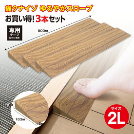 【送料無料】【1、2営業日以内に発送】つまさきやわらかガード　痛くないぞゆるやかスロープ2L　痛クナイゾゆるやかスロープ　3本セット IT-04 4cmの段差　やわらか素材　段差解消　段差スロープ　つまづき対策　ロボット掃除機　バリアフリー　車いす　ケア用品