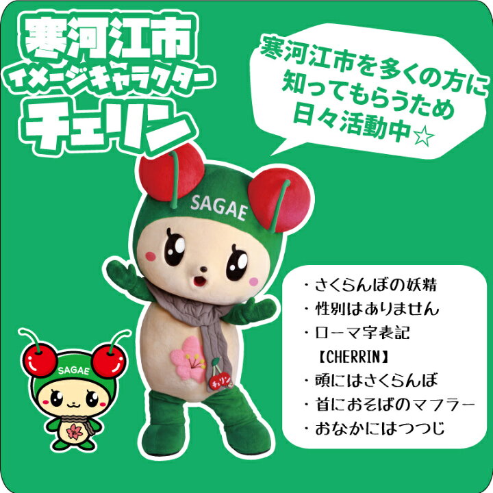 楽天市場 ぬいぐるみ キャラクター チェリン 添い寝 ご当地 ゆるキャラ さくらんぼ 妖精 ちぇりん 山形県 寒河江市 イメージキャラクター 寒河江 市観光物産協会山形さがえ店