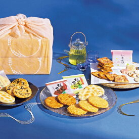 段重ね「贅」 ギフト 風呂敷包み　個包装 やみつきしみかりせん 醤油味 サラダ味 味噌味 せんべい 山形 煎餅工房さがえ屋 国産米 お土産 父の日 夏ギフト 御中元 山形土産
