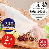 【玄海漁協公式】呼子剣先いか姿造り（M2サイズ）×2P／そのままお刺身のほか、天ぷらにしてもおすすめ。…