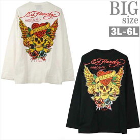 プリントTシャツ 長袖 大きいサイズ メンズ ドクロ スカル Ed Hardy お洒落 デザイン 男 かっこいい 服 C050728-07