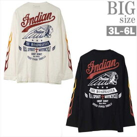 Tシャツ 長袖 大きいサイズ メンズ プリントT INDIAN MOTOCYCLE インディアンモトサイクル 男 かっこいい 服 C050728-08