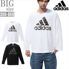 長袖Tシャツ 大きいサイズ メンズ adidas アディダス スポーツウェア ロゴプリント カモフラ 男 かっこいい 服 C050802-04