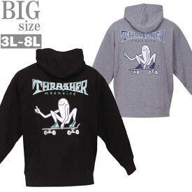 【大きいサイズ 3L～6L メンズ】thrasher(スラッシャー)スケーター系 ストリートカジュアルパーカー 男 かっこいい 服 C051025-08